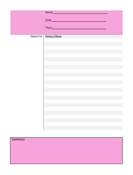 Cornell Notes Template 18 - Templates Hub