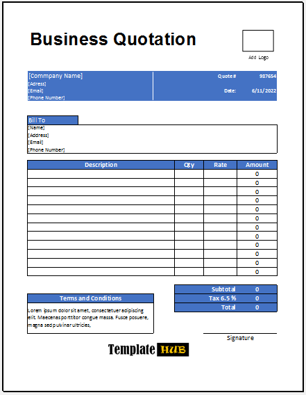 Business Quotation Template – Simple Format