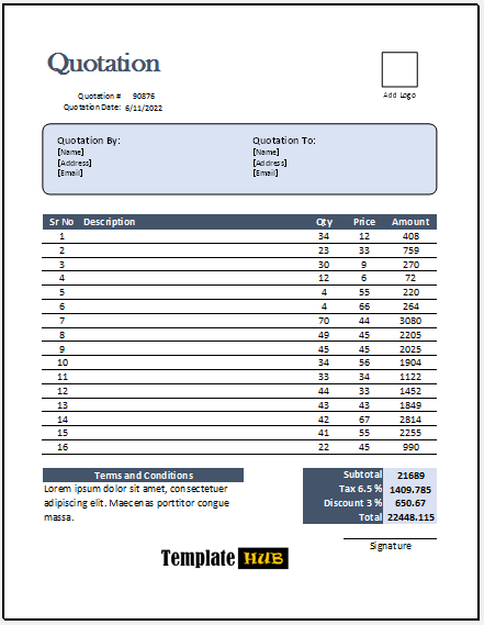 Business Quotation Template – Professional Layout