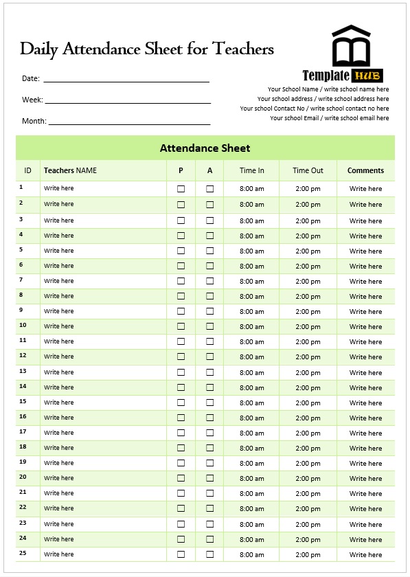 12 Free Attendance Sheet Templates MS Word Excel 12 Free Attendance Sheet Templates MS Word Excel
