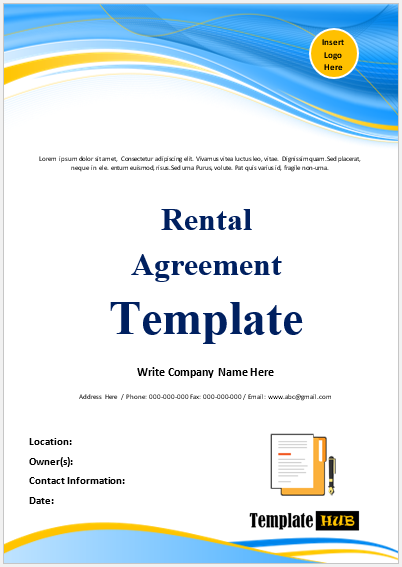 Rental Agreement Template – Yellow and Blue Theme