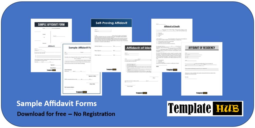 Sample Affidavit Forms Header Image