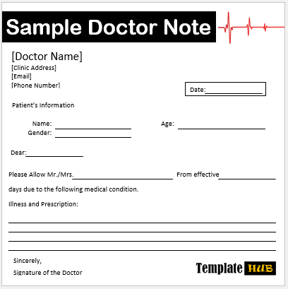 Sample Doctor Note – Elegant Format