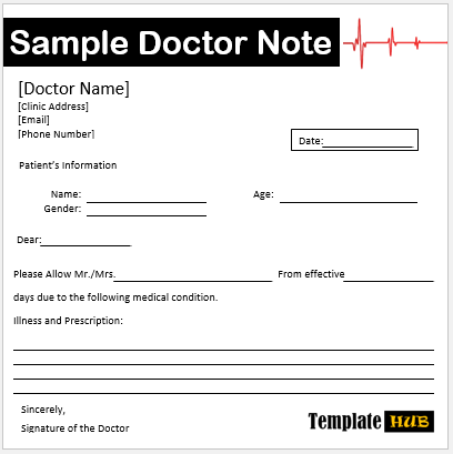 10 Free Sample Doctor Notes & Templates - Templates Hub