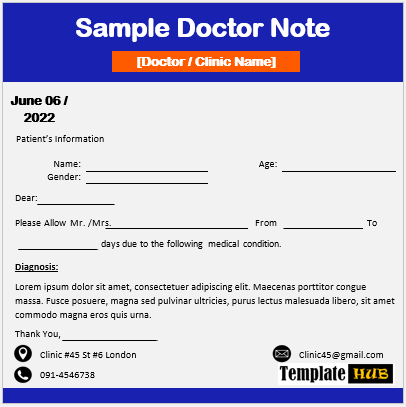 10 Free Sample Doctor Notes & Templates - Templates Hub