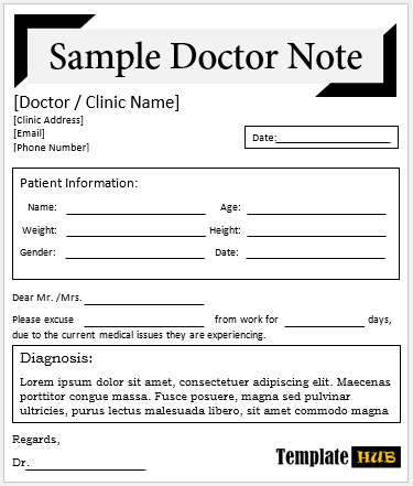 Sample Doctor Note – Quality Layout