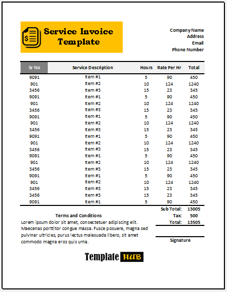 Services Invoice Template – Professional Theme