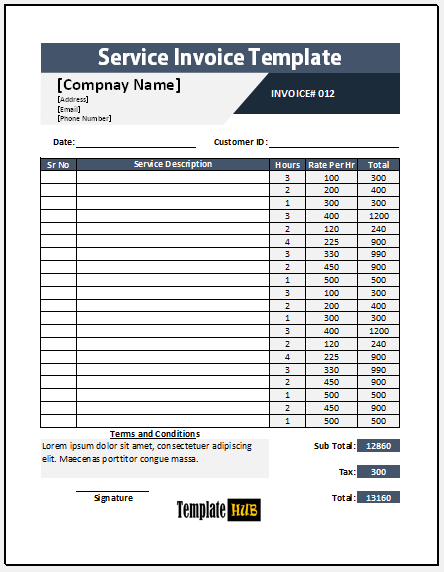 Services Invoice Template – Quality Format