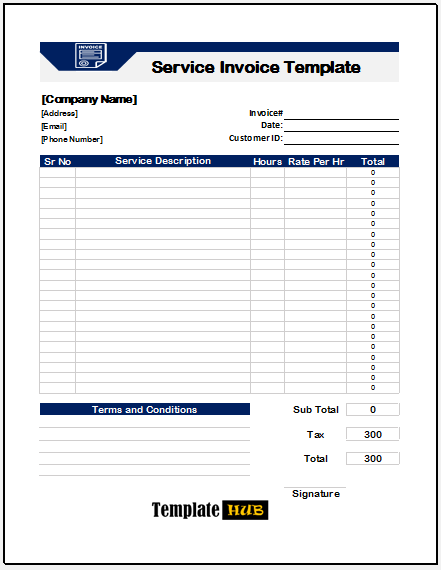 Services Invoice Template – Editable Format