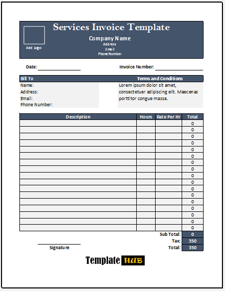 Services Invoice Template – Well-Organized Format