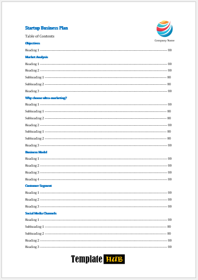 Professional Table of Contents Template – Elegant Layout