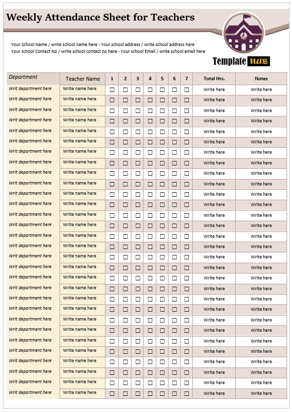 12 Free Attendance Sheet Templates MS Word Excel