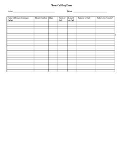 30 Free Call Log Templates - TemplateHub