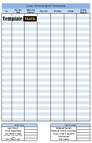 Free Loan Amortization Schedule Template – Blue Theme