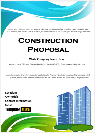 Construction Proposal Template – Blue and Green Theme