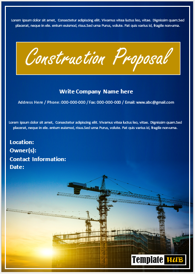 Construction Proposal Template – Stylish Layout