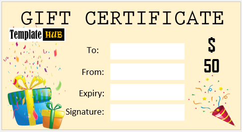 Free Gift Certificate Template – Cute Layout