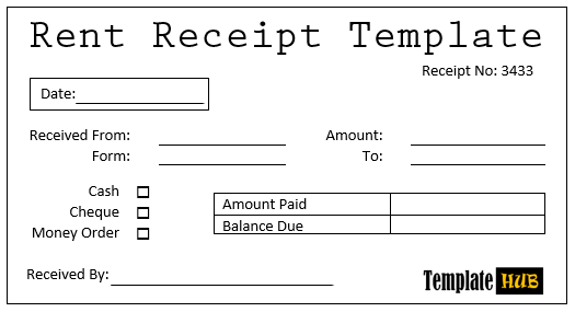 Rent Receipt Template – Simple Layout