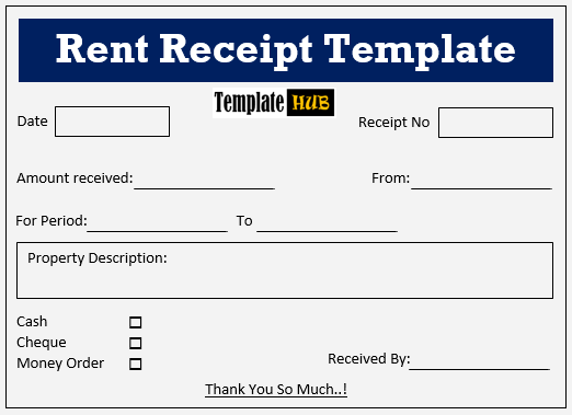 Rent Receipt Template – Decent Layout