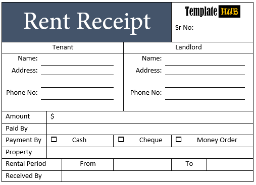 Rent Receipt Template – Customizable Format