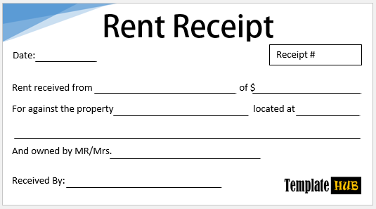 Rent Receipt Template – Quality Format
