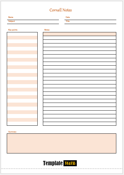 Cornell Notes Template – Customizable Format