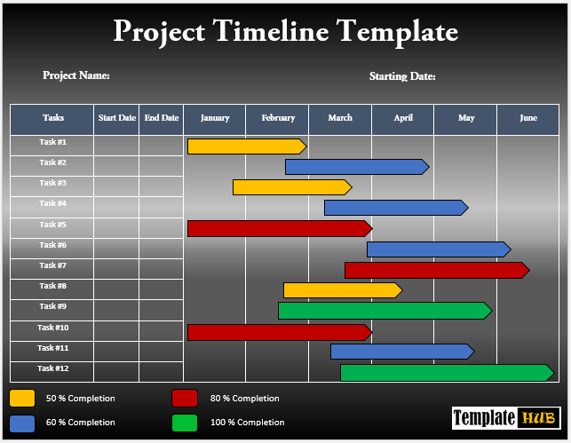 Project Timeline Template – Colored Background