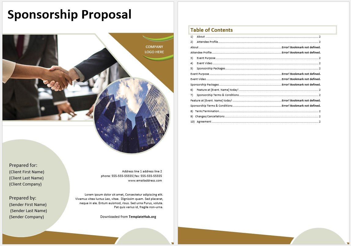 7 Free Sponsorship Proposal Templates - MS Word DOCX Files