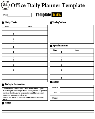 Free Daily Planner Template – Well-Organized Layout
