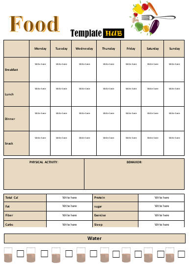 Free Food Diary Template – Well-Organized Format