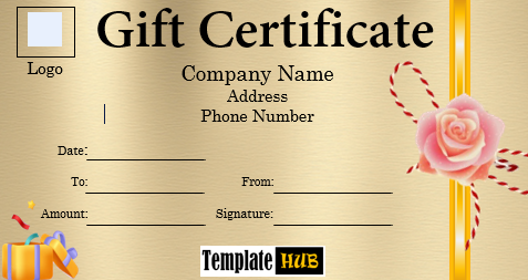 Free Gift Certificate Template – Fillable Format