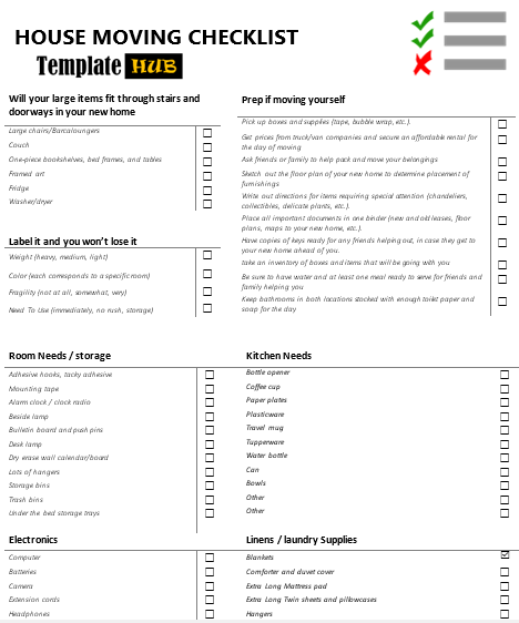 Free House Moving Checklist Sample – Professional Layout