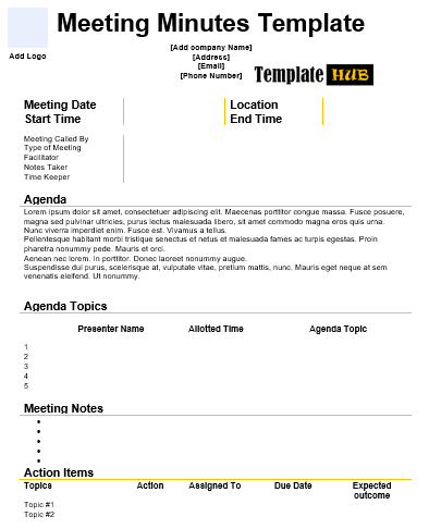 Free Meeting Minutes Template – Professional Layout