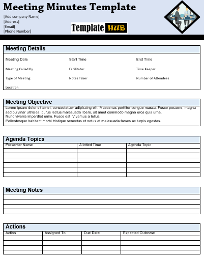 Free Meeting Minutes Template – Customizable Format