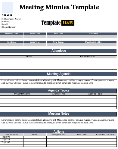 Free Meeting Minutes Template – Modern Layout