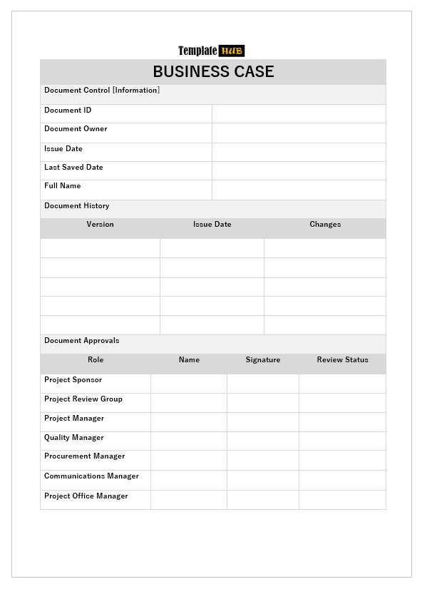 Business Case Template – Gray Theme