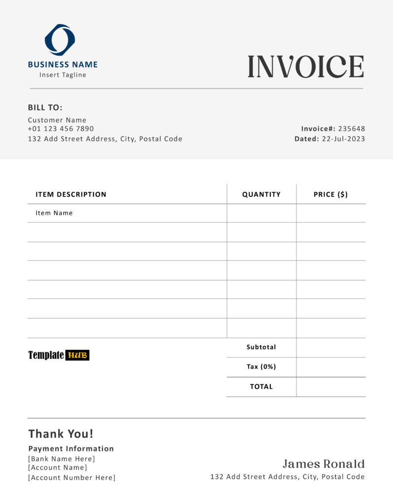 Business Invoice Templates - TemplateHub