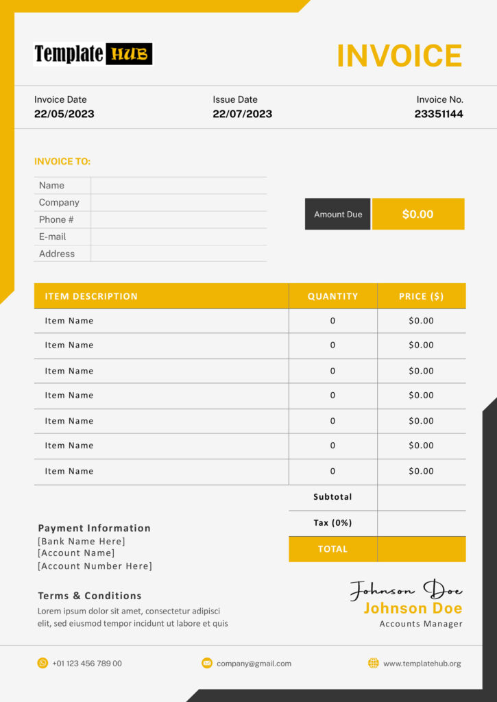 Business Invoice Templates - TemplateHub