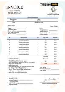 vehicle sales invoice template 03