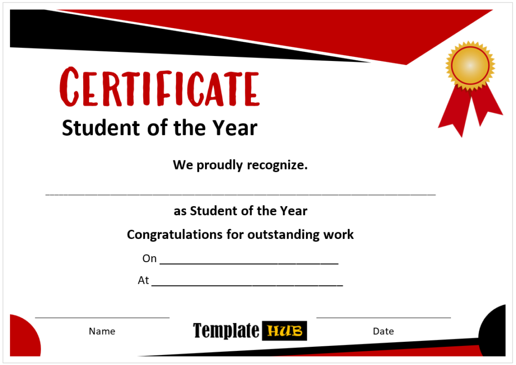 12 Free Student of the Year Certificate Templates