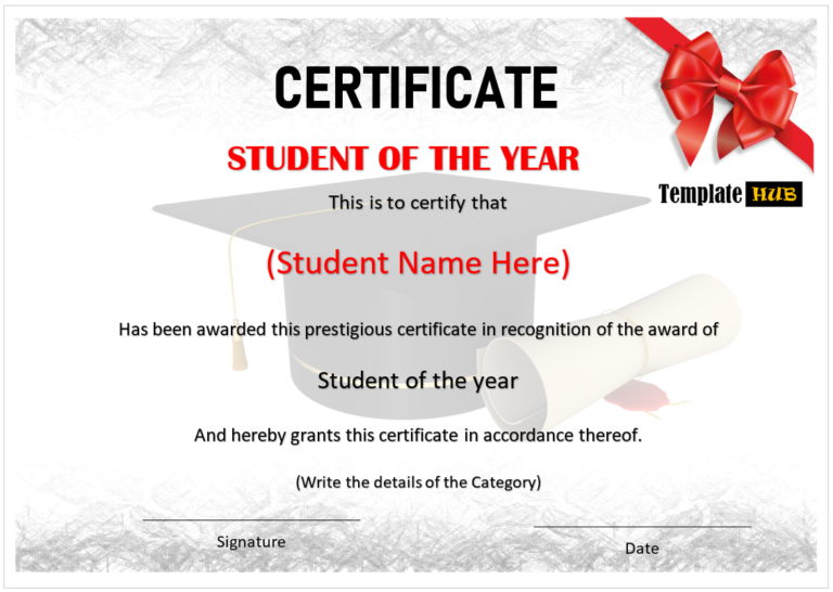 12 Free Student of the Year Certificate Templates