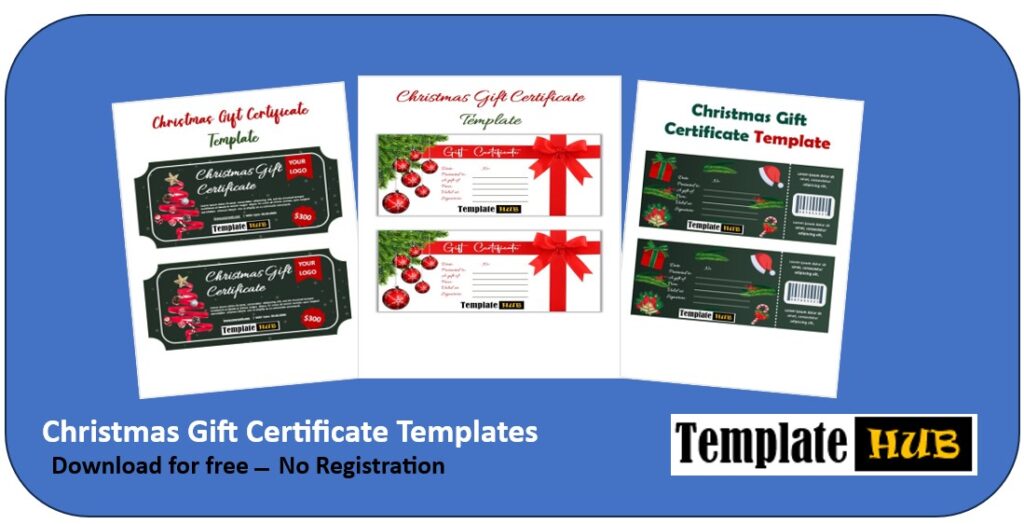 Christmas Gift Certificate Template Thumbnail