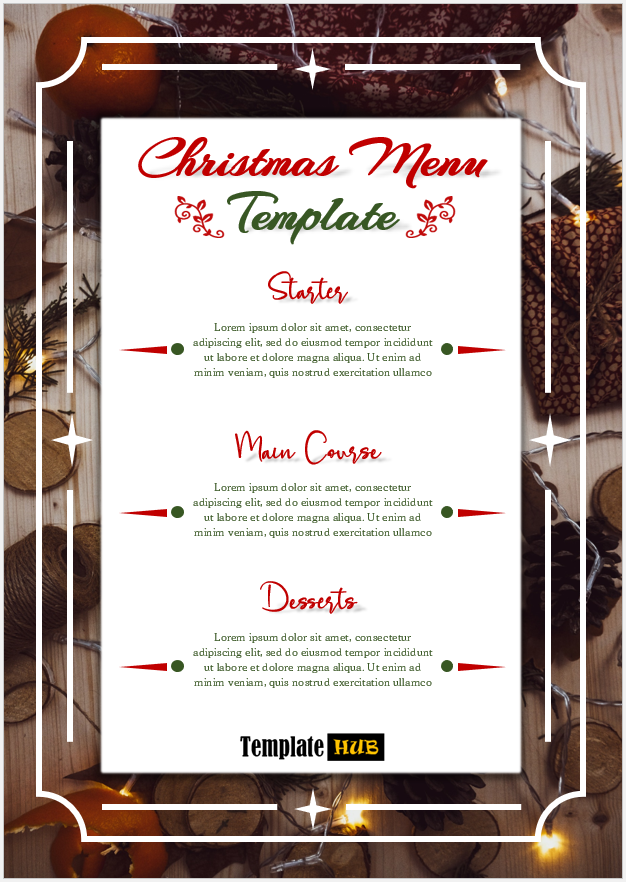 Christmas Menu Template – Customizable Format