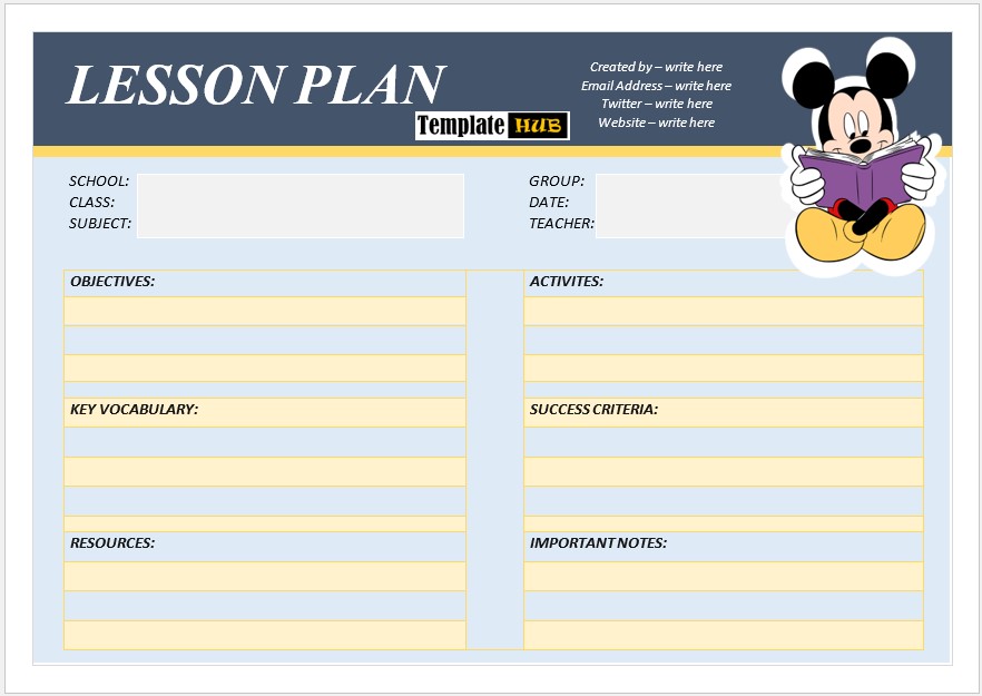 Lesson Plan Template – Customizable Format