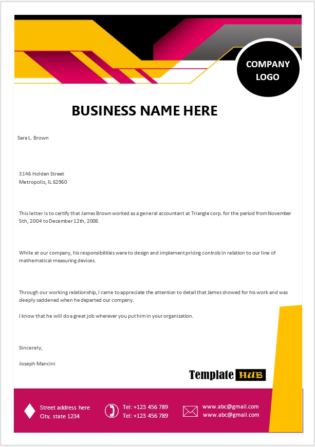 Letterhead Template – Editable Format