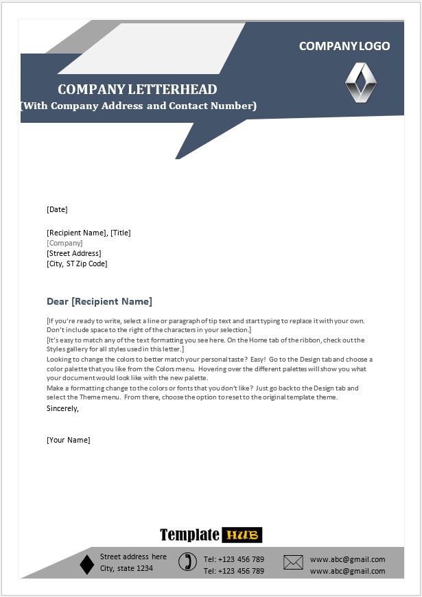 Letterhead Template – Customizable Format