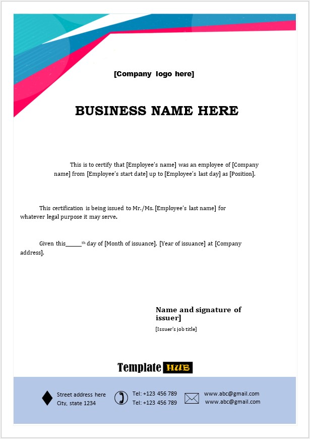 Letterhead Template – Well-Organized Format