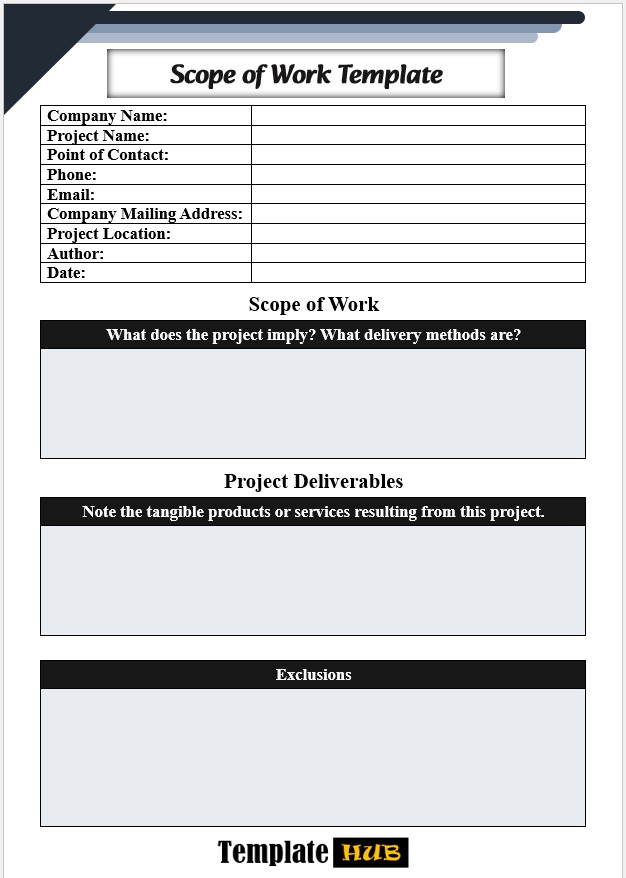 Scope of Work Template – Professional Format