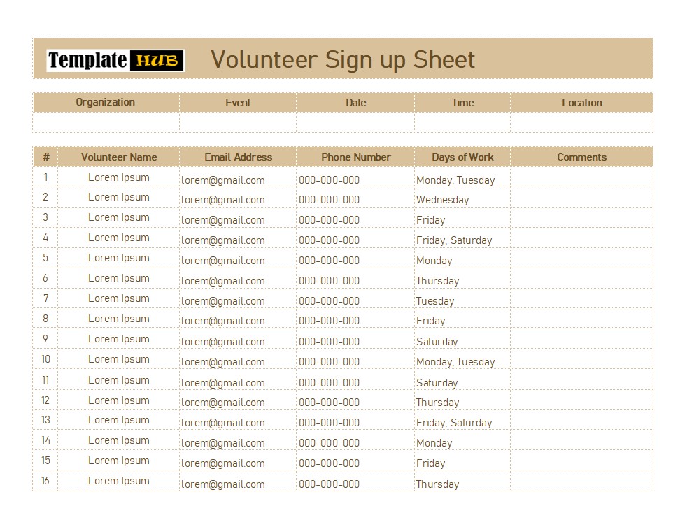 Volunteer Sign Up Sheet Template – Complete Guide