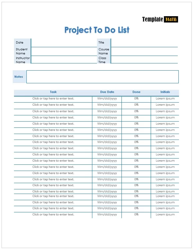 Project To-Do List Template 04